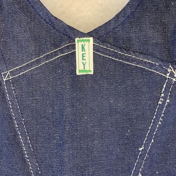 Vintage 1940s Key Imperial Aristocrat Men Denim Bib Overalls 36X32 Crisp Durable - Picture 9 of 15